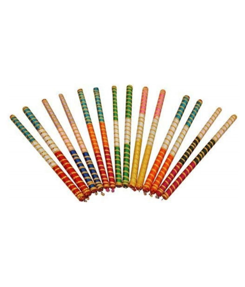 Sensimon Wood Assorted Tiranga Dandiya Sticks Pack of 6 Buy Sensimon