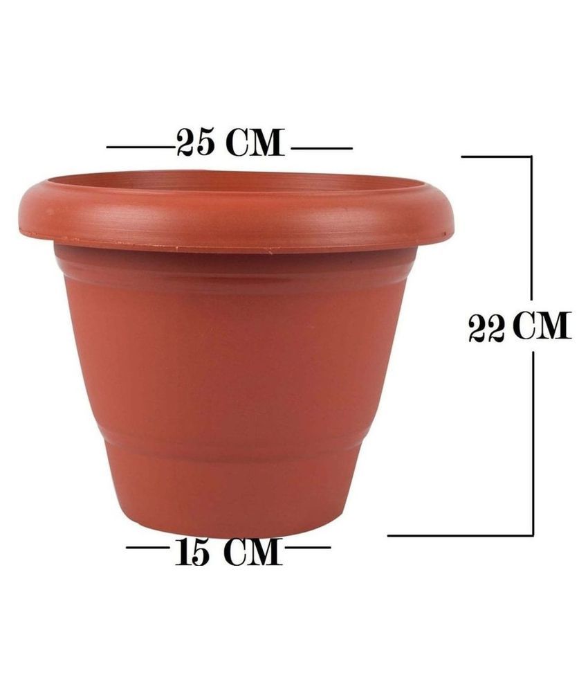 Garden Heavy Plastic Planter Pot/Gamla 10 inch,8 inch,6 inch (Brown