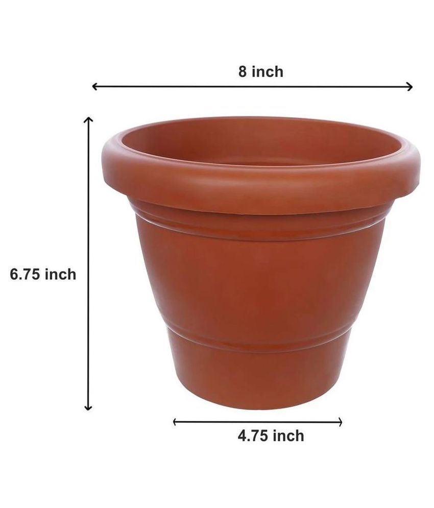 Garden Heavy Plastic Planter Pot/Gamla 10 inch,8 inch,6 inch (Brown