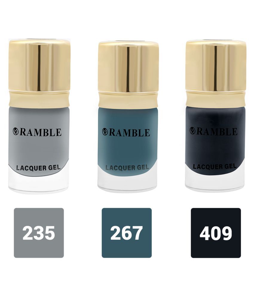     			RC RAMBLE Nail Polish Grey,Black Grey Matte Pack of 3 12 mL