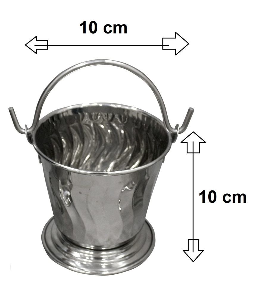 Dynore Stainless Steel Daal/Sabji/Gravy Serving Bucket/Balti Medium