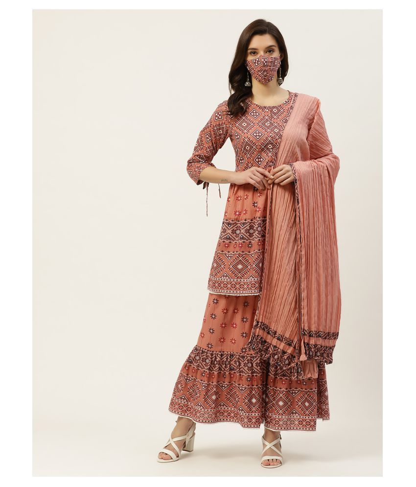     			Juniper Cotton Kurti With Sharara And Gharara - Stitched Suit Single