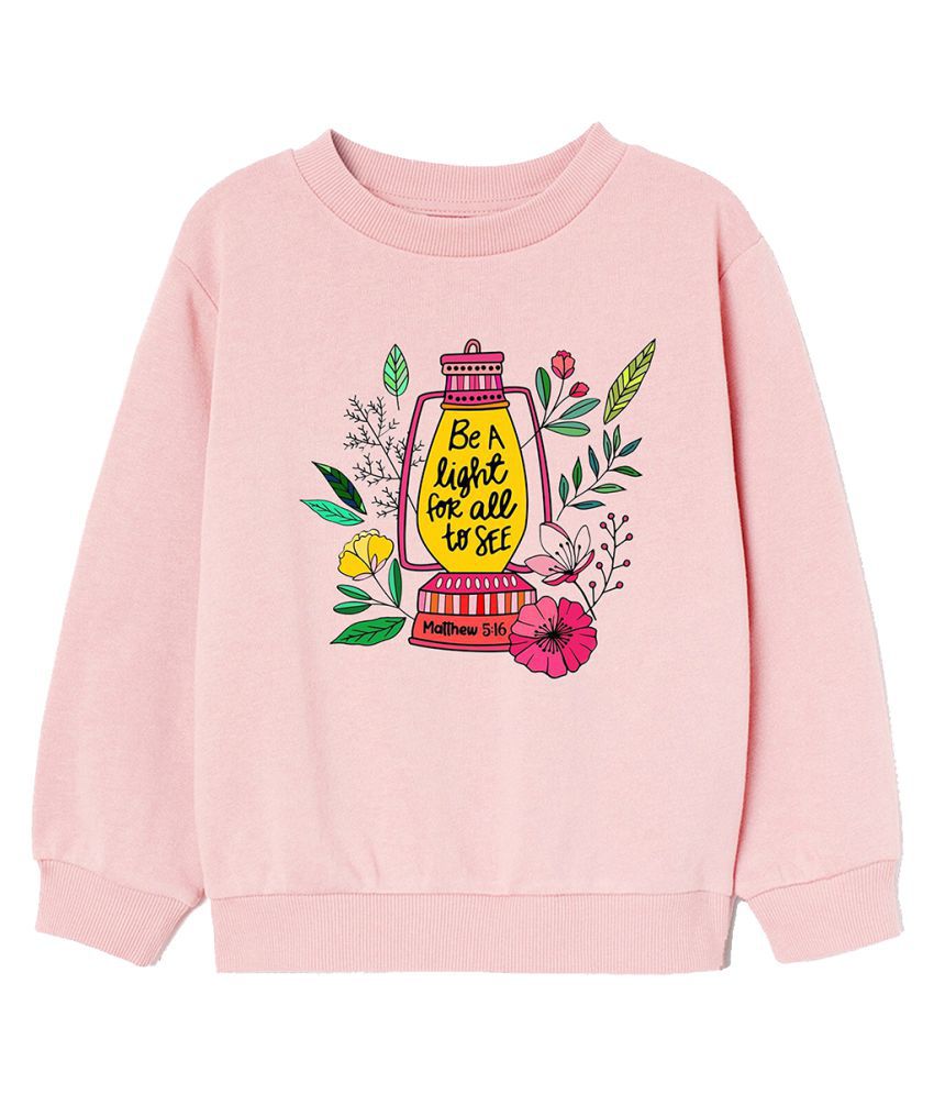     			Naughty Ninos Girls Baby Pink Printed Sweatshirts