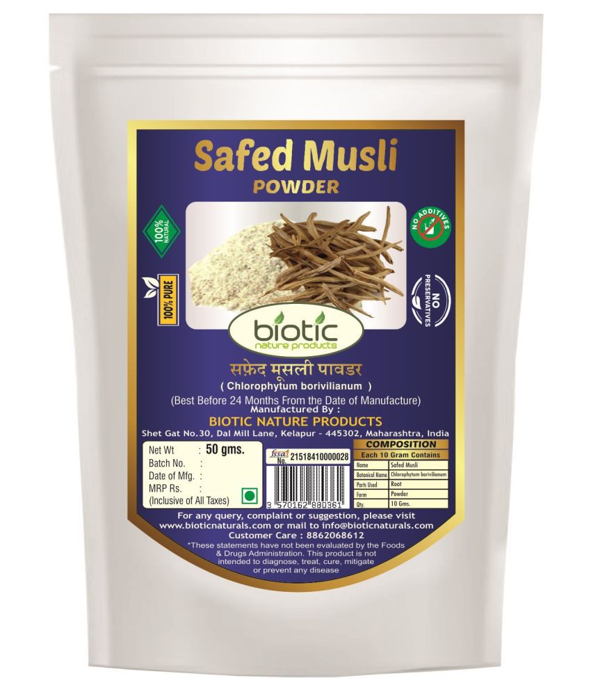 Biotic Safed Musli Powder / Safed Moosli Powder 50 gm