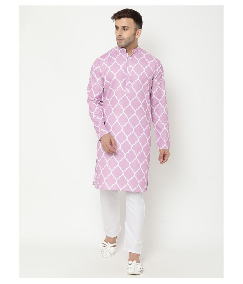     			Hangup Pink Cotton Blend Kurta Pyjama Set Single Pack