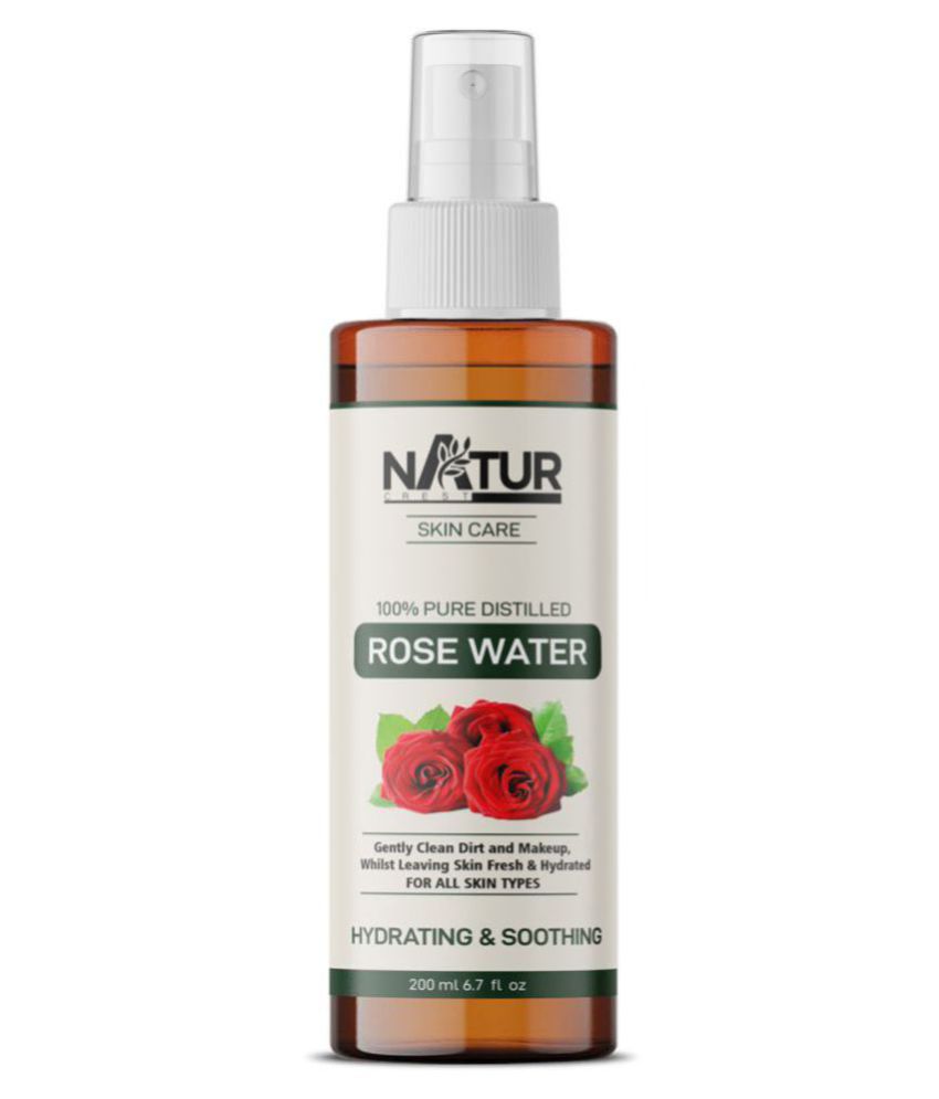 Natur Crest 100% Pure & Natural Rose Water /Skin Toner, Gulab Jal For Cleansing Skin Freshener 200 mL