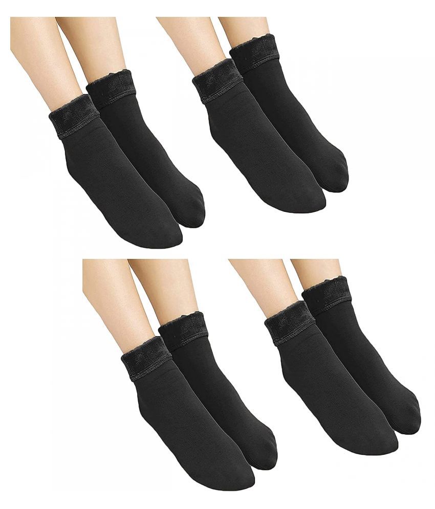     			TOTAL HEALTH - Black Velvet Women's Ankle Length Socks ( Pack of 4 )