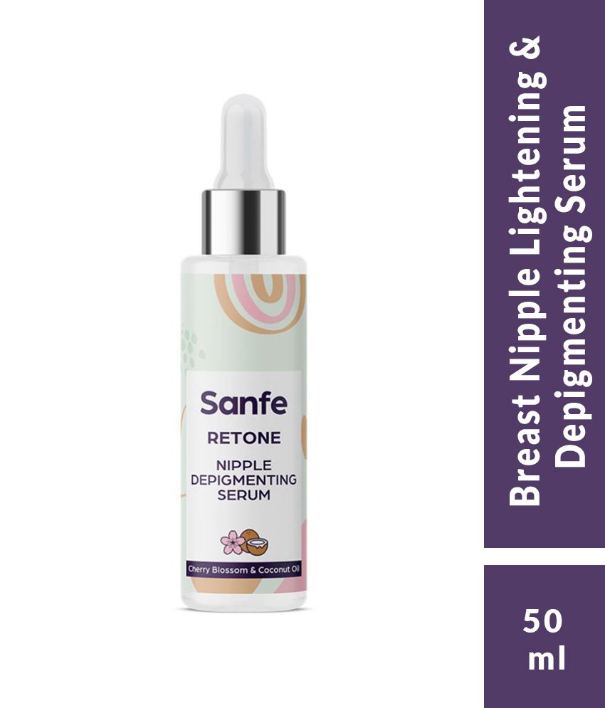 Sanfe Breast Nipple Lightening & Depigmenting Serum for Women - 50ml with Hyaluronic Acid & Niacinamide | Treats Hyperpigmentation, Moisturises and Nourishes | For Sensitive Skin Type