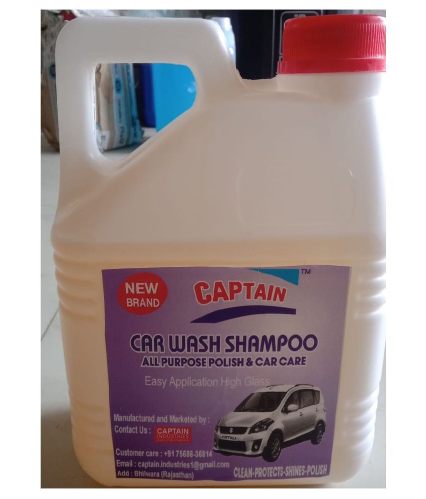 Captain Car Shampoo Concentrate - 2 LTR. (for Bucket, Foam & Snow Foam Wash)
