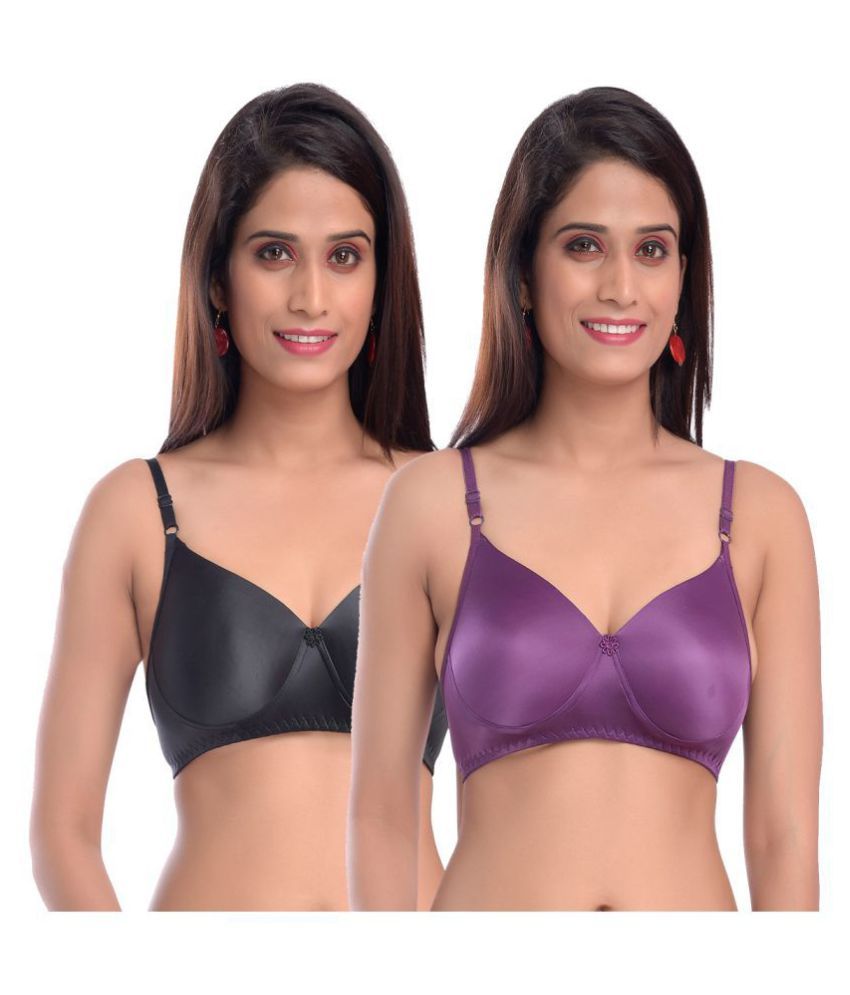     			Elina Pack of 2 Silk Women's T-Shirt Bra ( Multi Color )