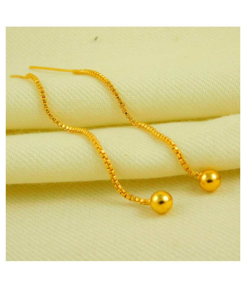     			aadiyatri - Golden Threader Earrings ( Pack of 1 )