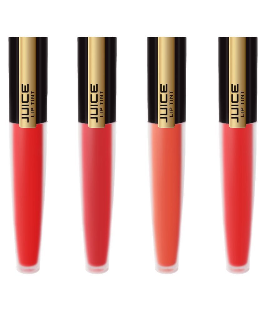     			Juice PERFECTRED,REDRUM,RED,REDPUNCH Liquid Lipstick M-1,M-23,M-24,M-25 Ruby Red Pack of 4 16 mL