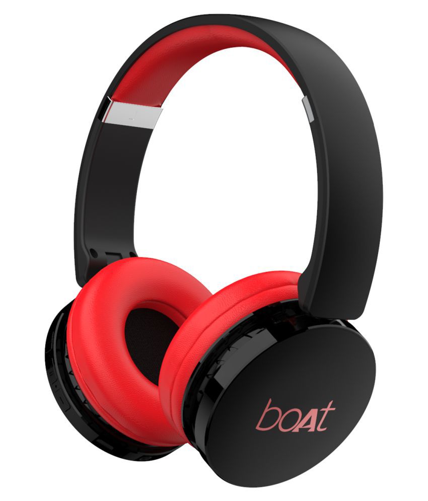 boAt Rockerz 370 On Ear Bluetooth Headphone with Bluetooth v5.0, Immersive Audio, Cosy Padded Earcups and Lightweight Ergonomic Design (Red)