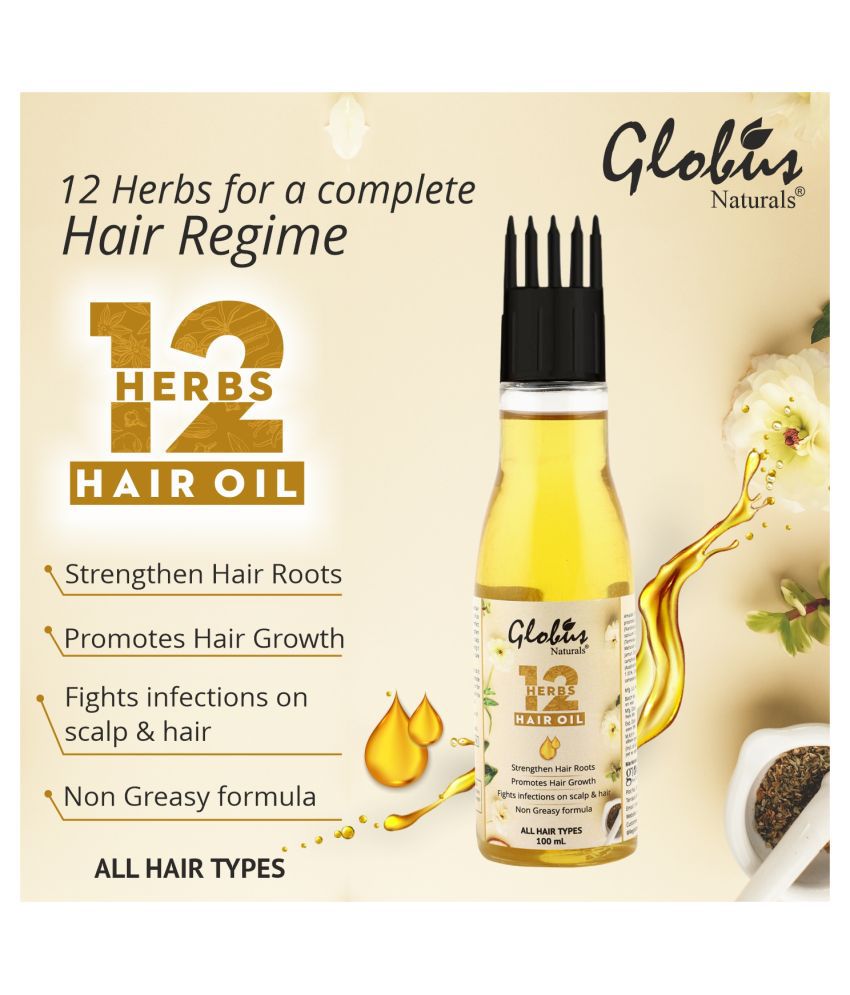     			Globus Naturals 12 Herbs Hair Oil with Comb Applicator 100 mL