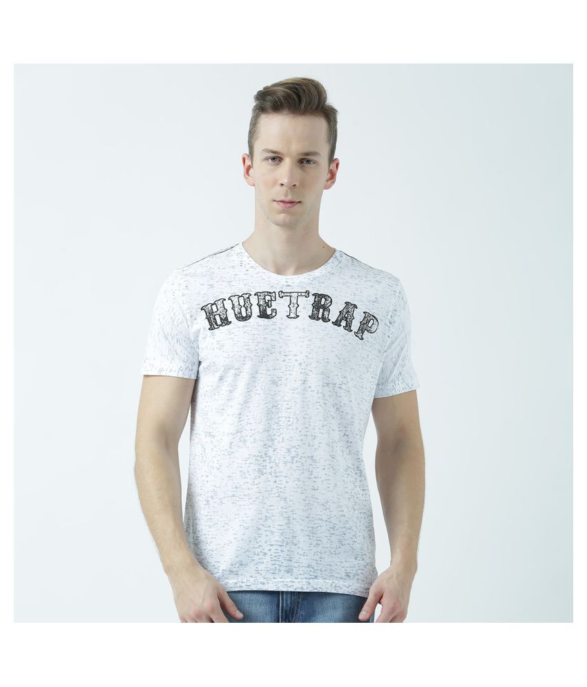     			Huetrap cotton White Printed T-Shirt Single Pack