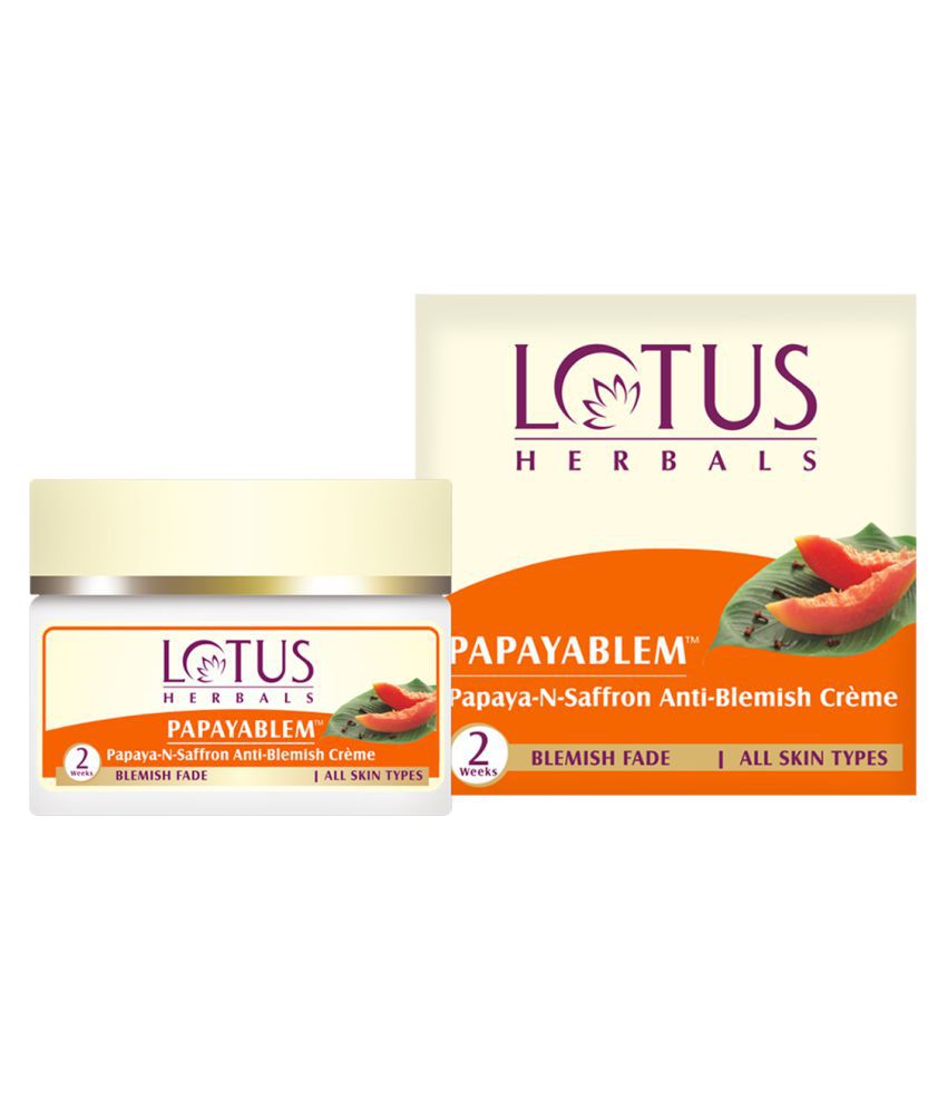     			Lotus Herbals Papayablem Papaya, N, Saffron Anti, Blemish Cream, For All Skin Types, 50g