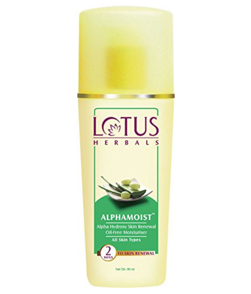     			Lotus Herbals Alphamoist Alpha Hydroxy Skin Renewal Oil-free Moisturiser, For All Skin Types, 80ml