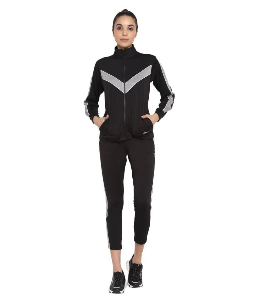     			OFF LIMITS Black Polyester Color Blocking Tracksuit - Single