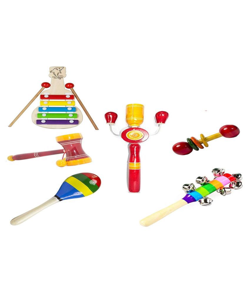 Wooden Rattle - Set of 6 pc