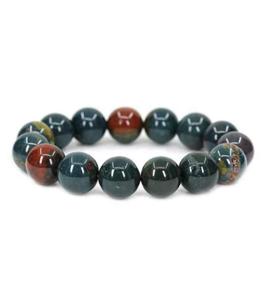     			8mm Red and Green Bloodstone Natural Agate Stone Bracelet