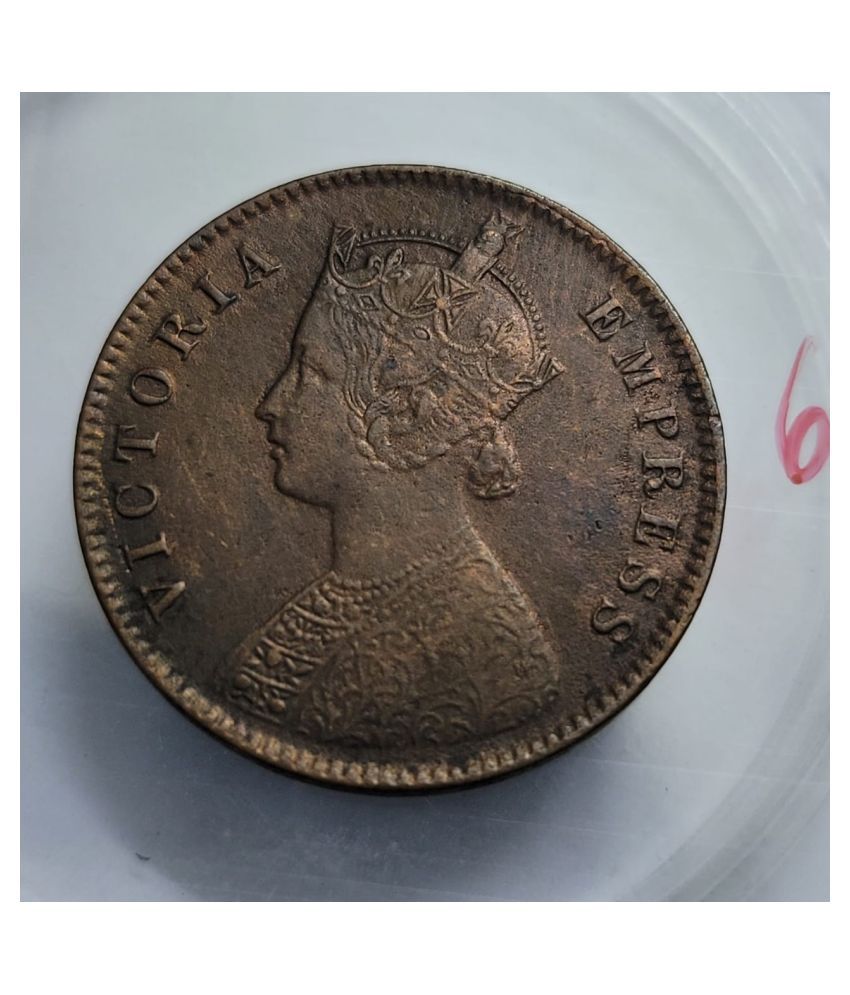     			British India One Quarter Anna 1892 Copper Coin High Grade