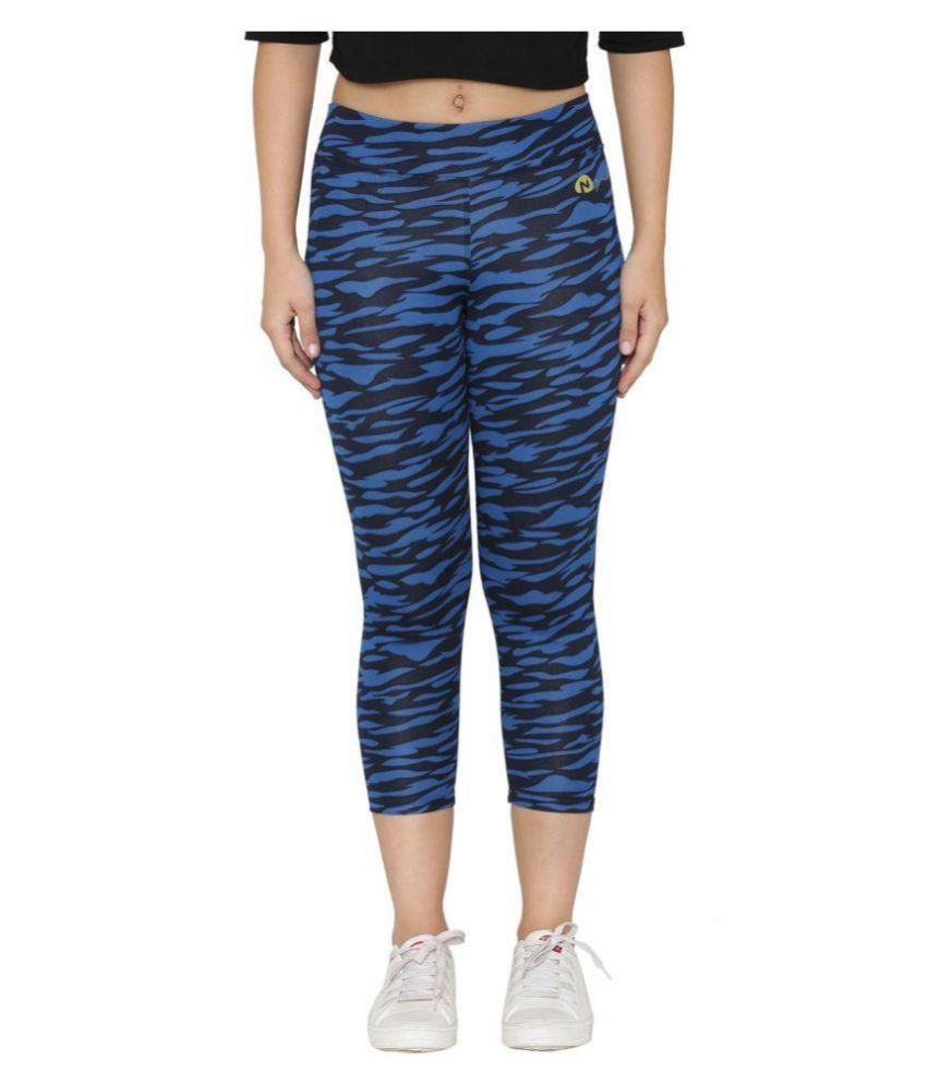     			N-Gal Blue Polyester Camouflage Tights - Single