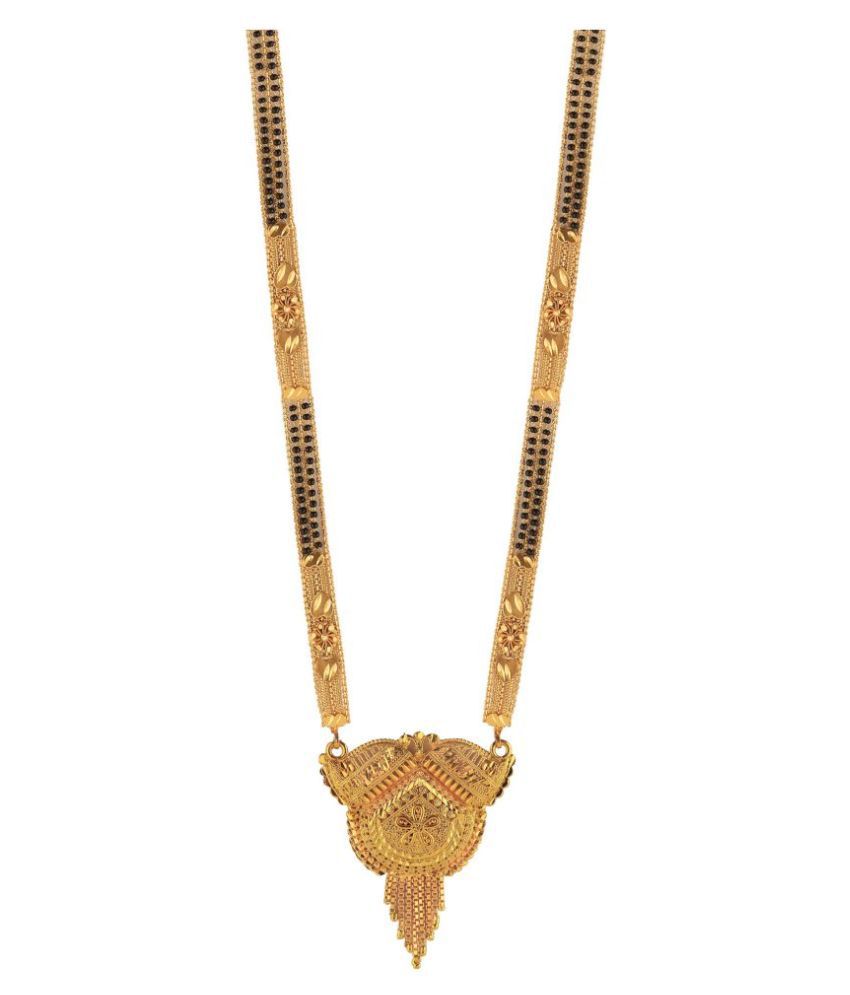     			Traditional One Gram Gold Glorious Hand Meena 30 inch Long Mangalsutra/Tanmaniya/nallapusalu/Black Beads Mangalsutr For Women Gold long chain