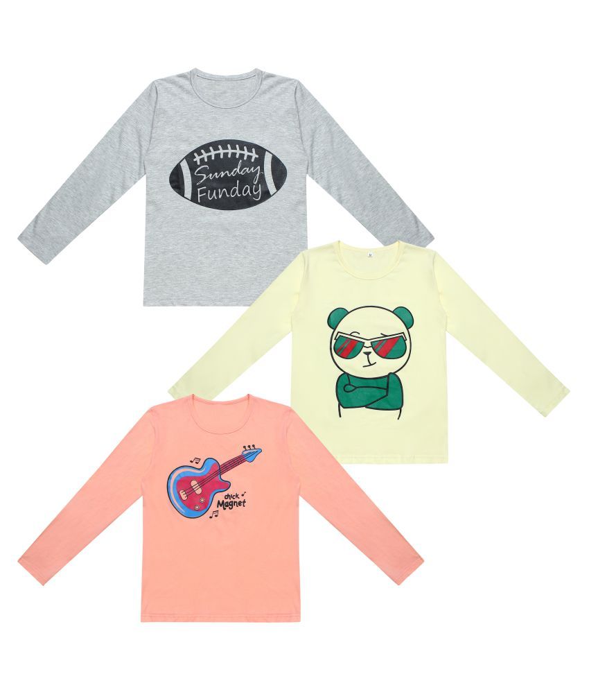     			Diaz Pack of 3 Boys 100% Cotton T-Shirt ( Multi Color )