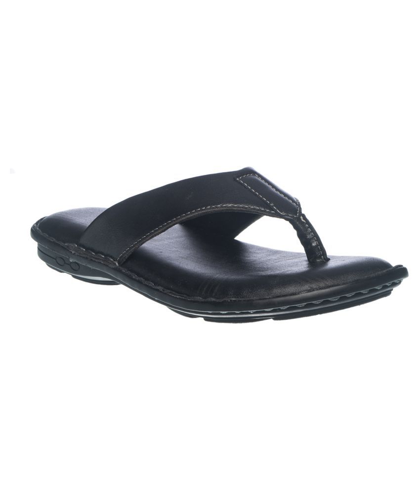     			KHADIM Black Flip Flops