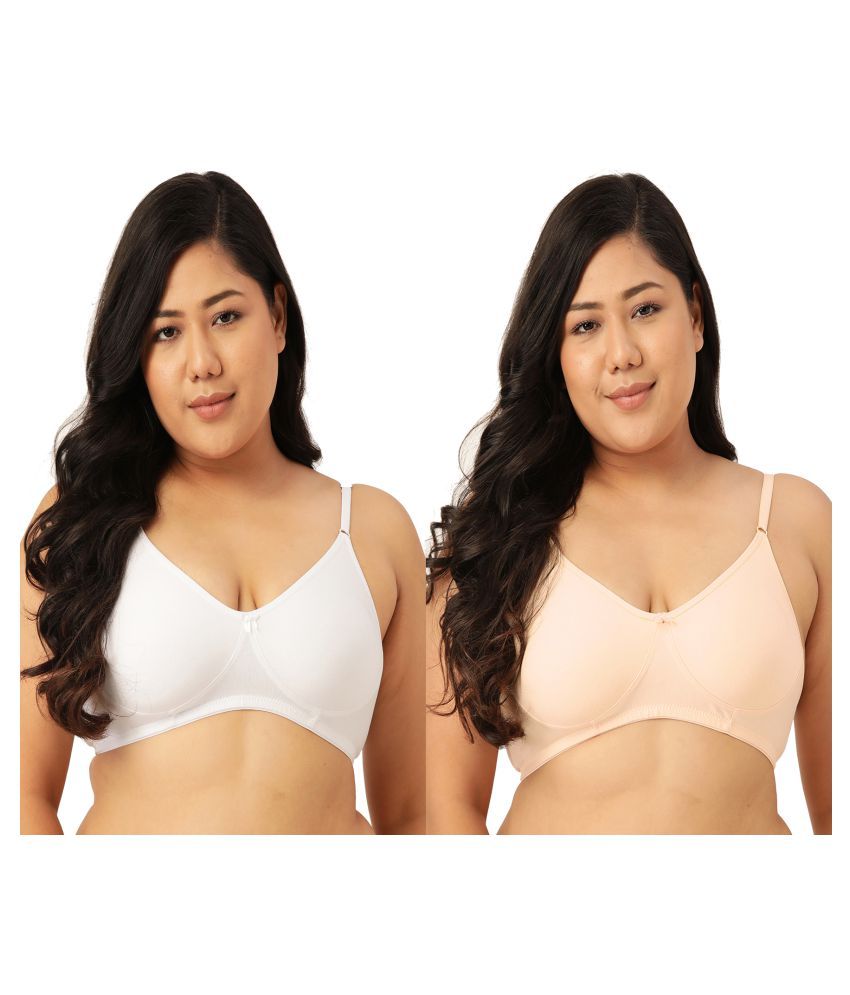     			Leading Lady Pack of 2 Cotton Non Padded Women's T-Shirt Bra ( Multi Color )