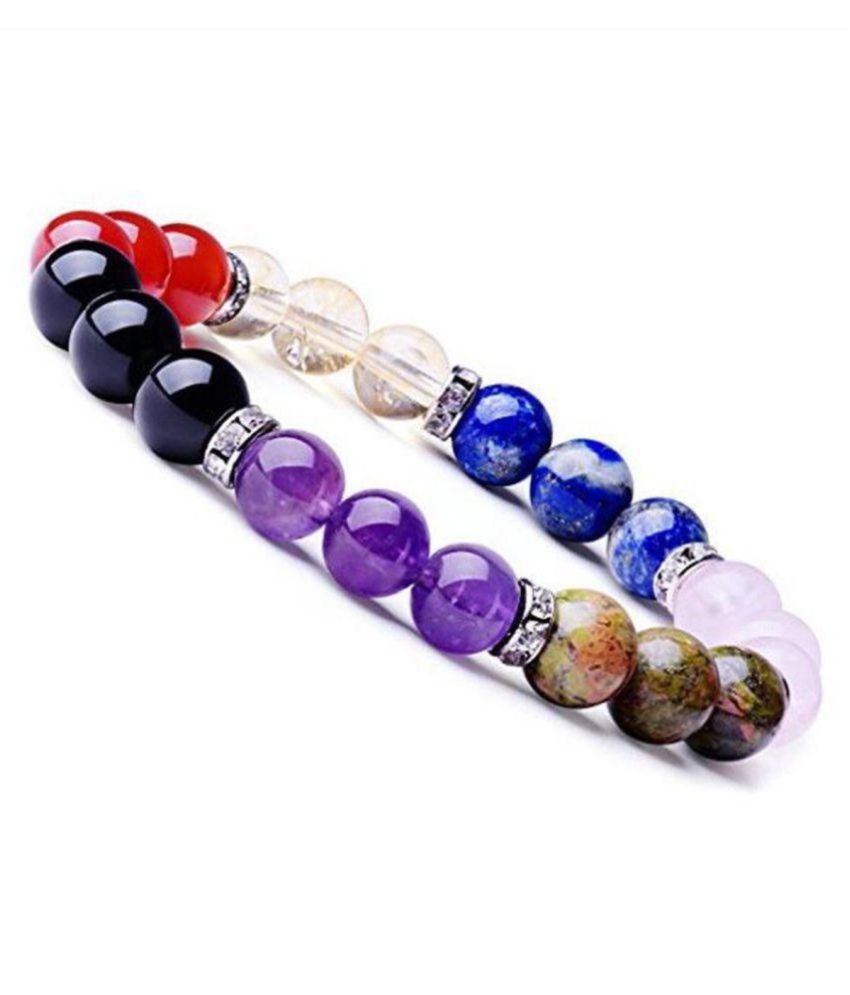 8mm 7 Chakra Diffuser Bracelet Elastic Natural Stone Yoga Beads Bracelet