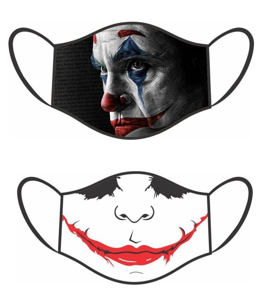 Joker With Joker Smile Digital Print Cotton Knitted Soft Cloth Face Mask Anti Pollution Face Mask Free Size Pack Of 2 Buy Joker With Joker Smile Digital Print Cotton Knitted Soft Cloth Face