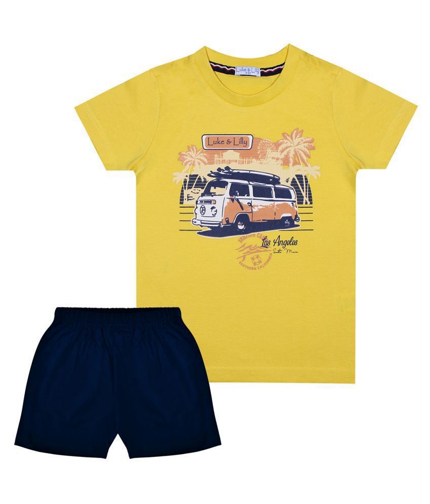 Luke and Lilly - Multi Cotton Boy's T-Shirt & Shorts ( Pack of 1 )