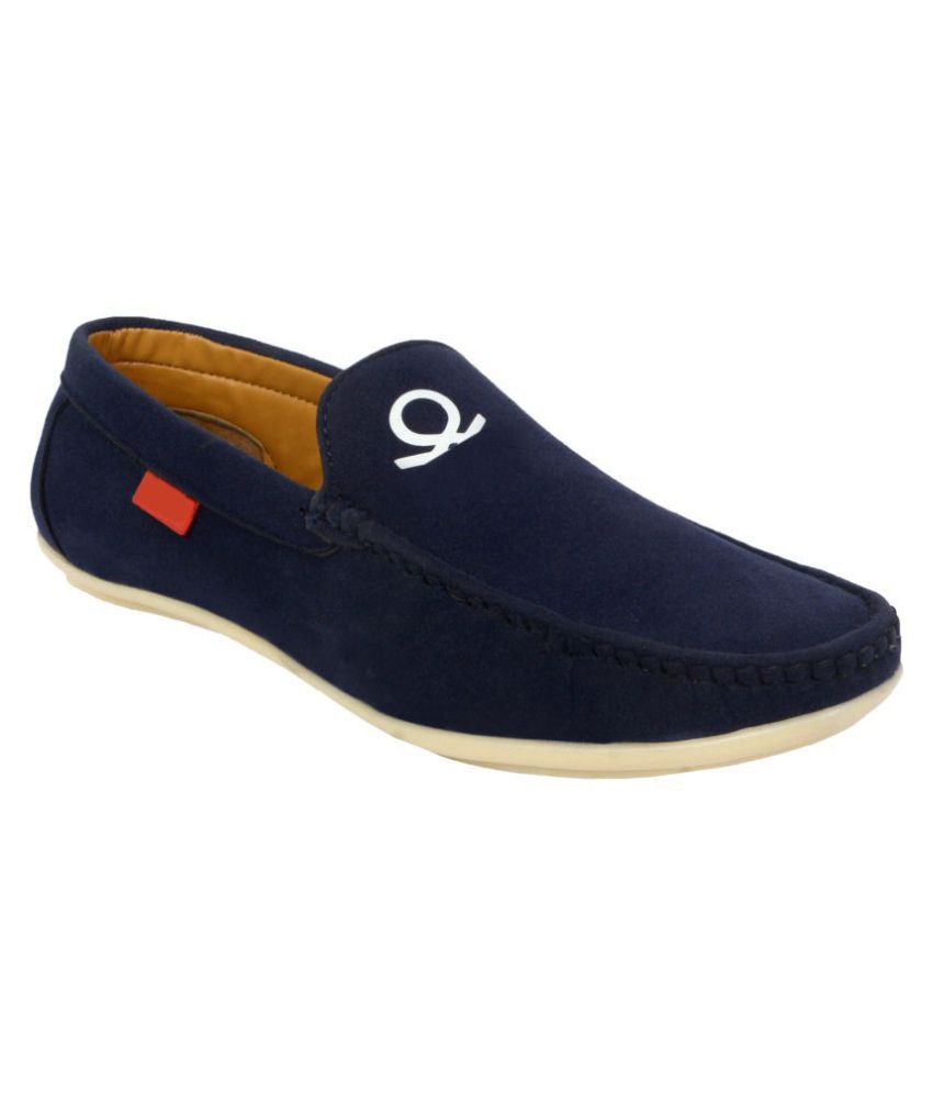 SHOES KINGDOM Navy Loafers