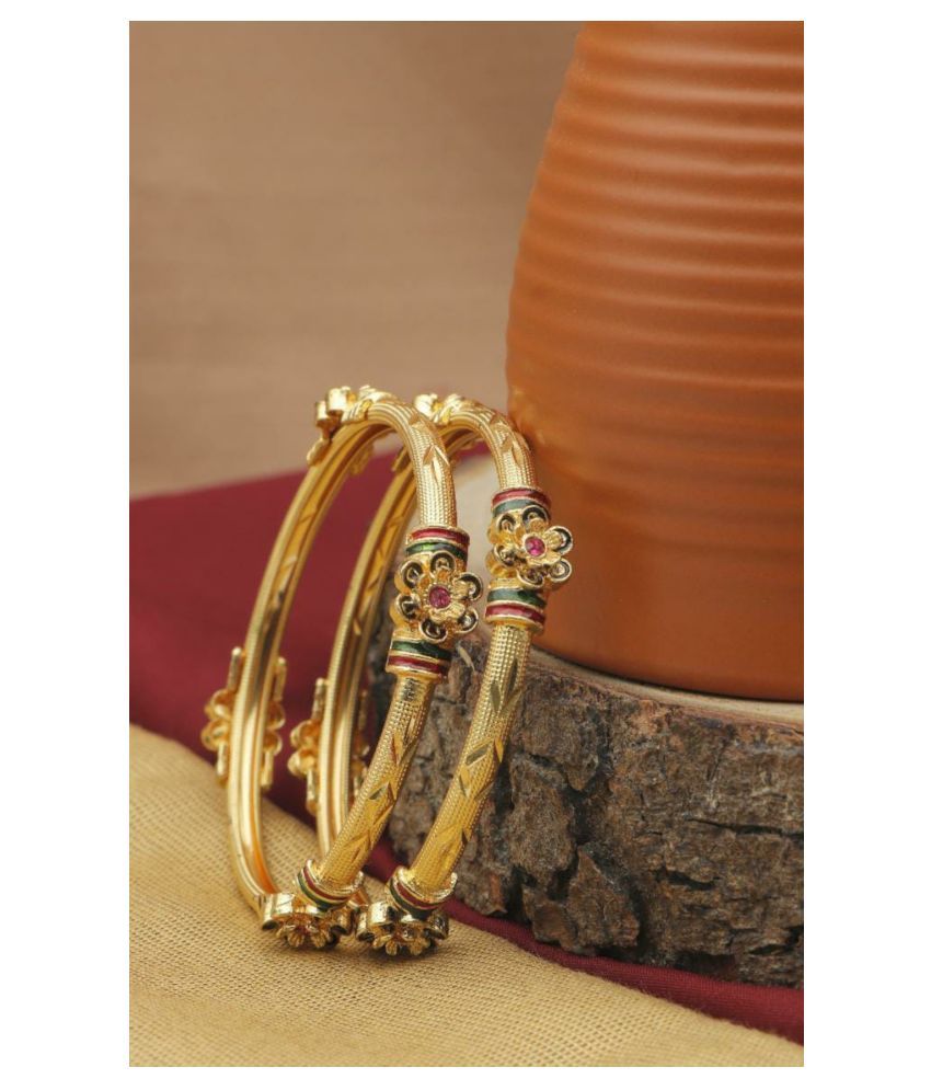     			Bhagya Lakshmi Women's pride Traditional Gold Plated Bangles For women