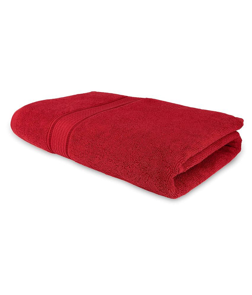 HOMETALES 430 GSM Bath Towel - Ultra Soft, Super Absorbent, 70 cms X 140 cms (Red) - Pack of 1