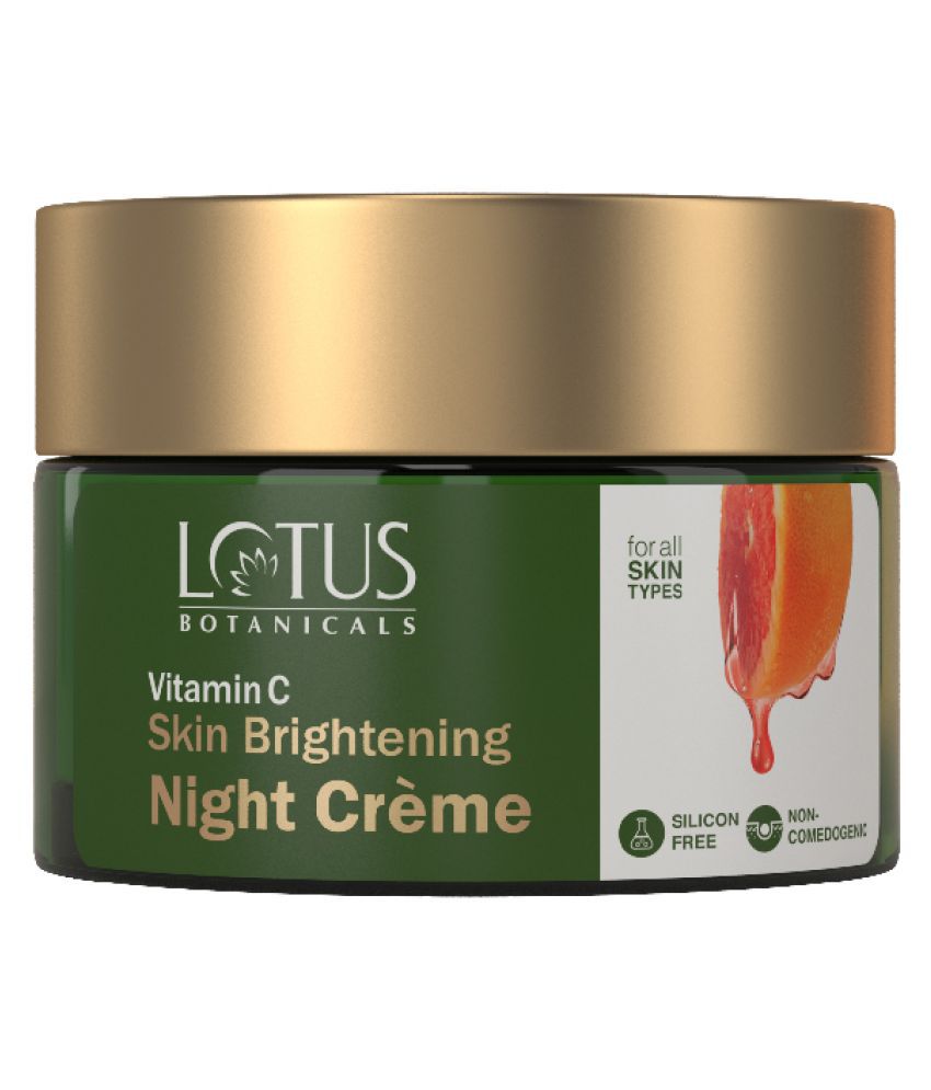 Lotus Botanicals Skin Brightening Night Cream With Vitamin C, Silicon & Chemical Free, 50g