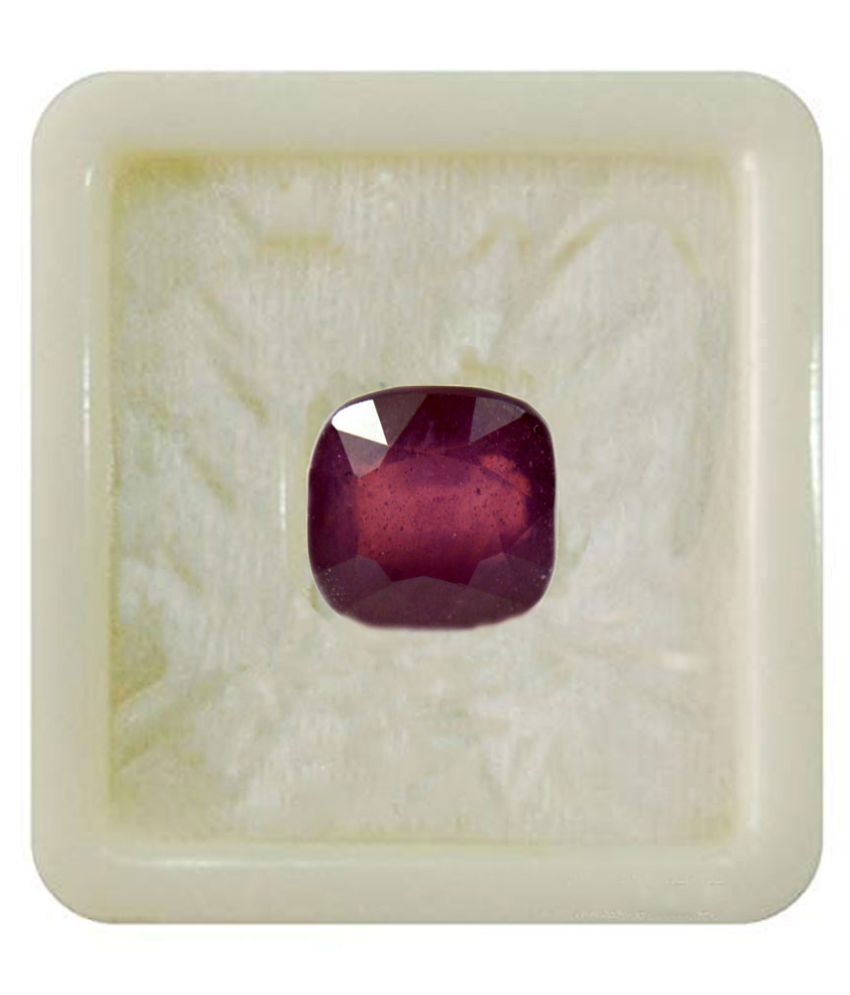 Natural Certified Ruby stone 3.25 Ratti 2.95 Carat Manik Cushion Shape Rashi Ratan Bead