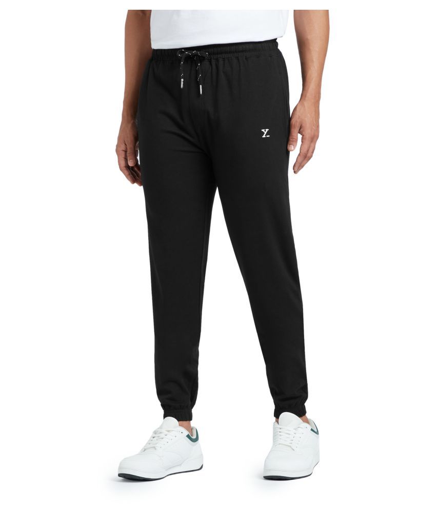     			XYXX Black Cotton Joggers Single