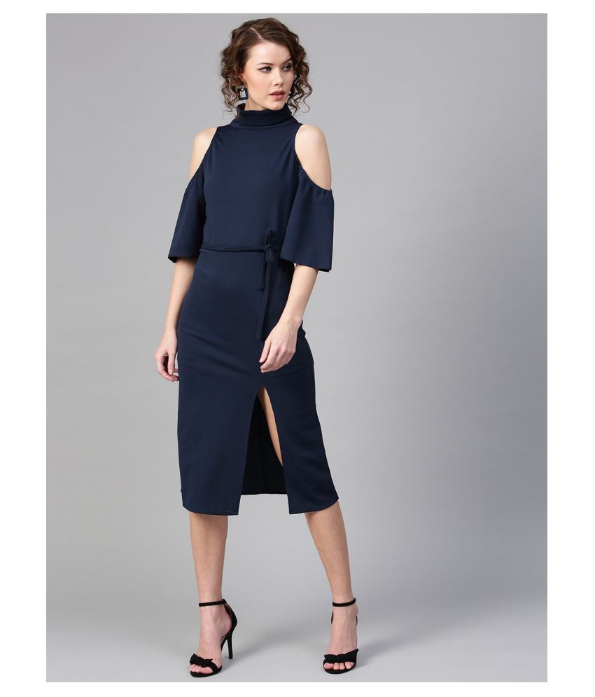     			Zima Leto Polyester Navy Regular Dress - Single