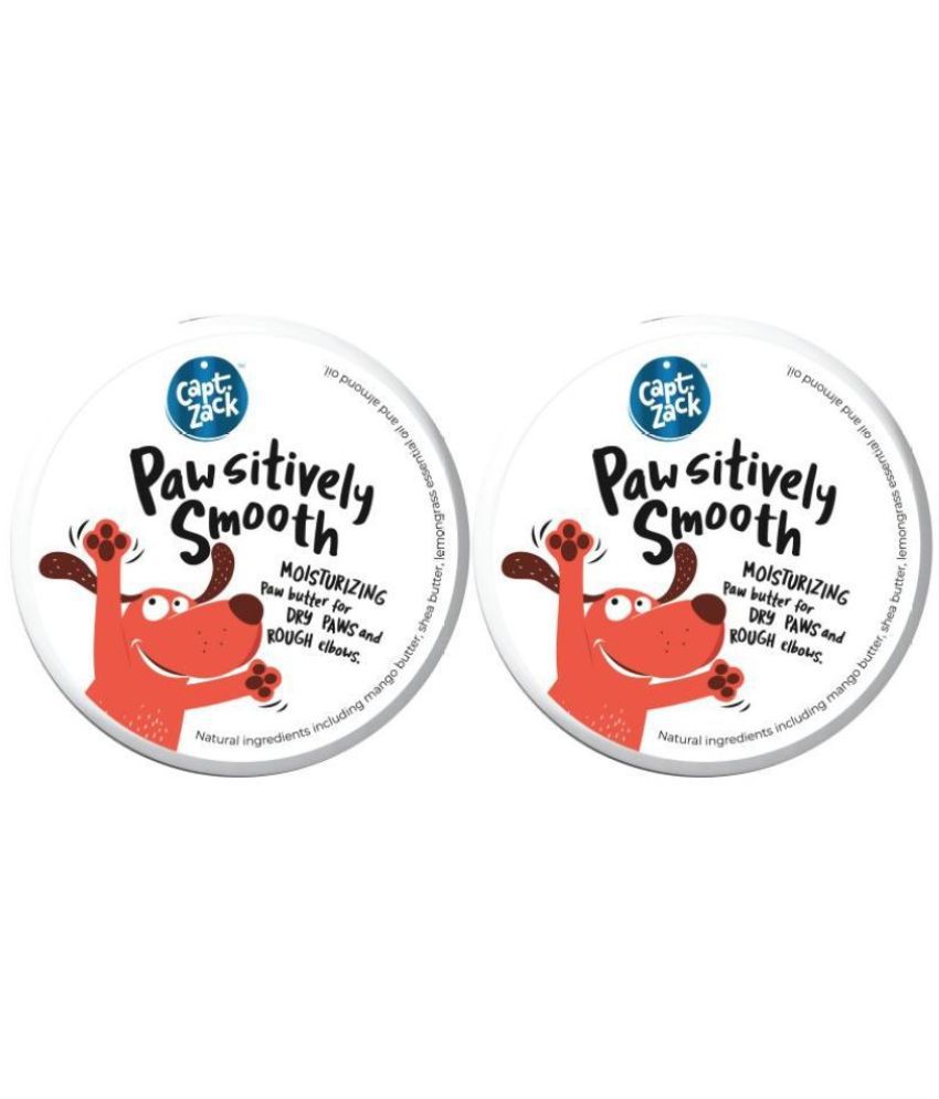 Captain Zack Pawsitively Smooth Paw Butter for Dogs Dry, Cracked, Chapped Paws & Elbows with Natural Actives to Repair, 25g Each Pack of 2