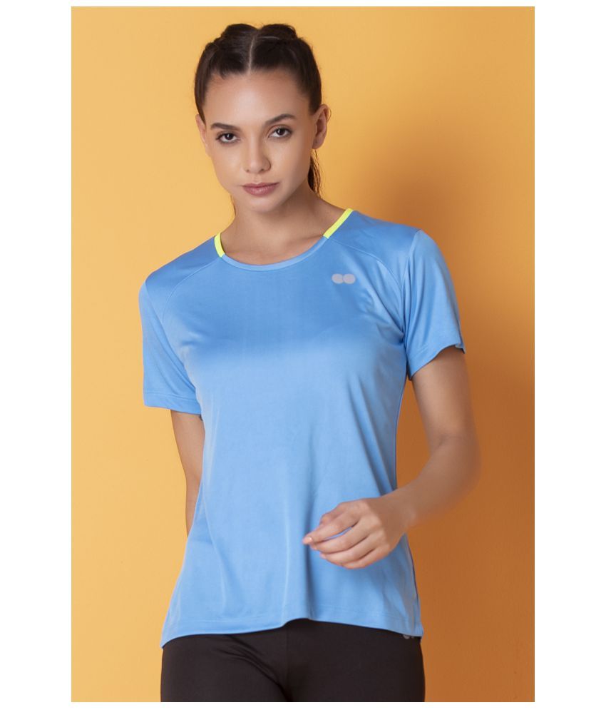     			Clovia Blue Polyester Tees - Single