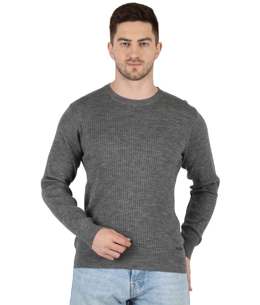     			Monte Carlo Grey Round Neck Sweater