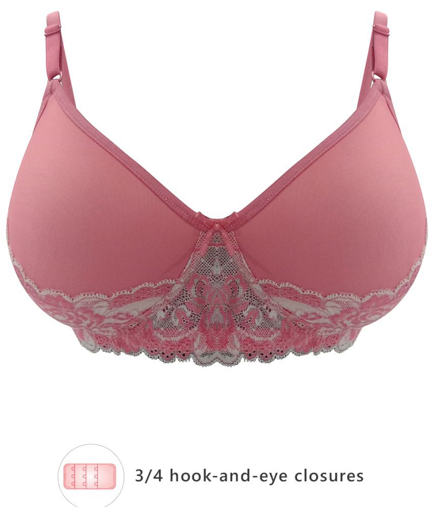     			Clovia Net/Mesh Everyday Bra - Pink Single