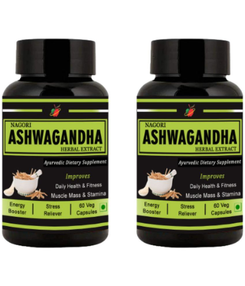 Medinutrica Ashwagandha -Weight Gain/ Anti Anxiety Capsule 60 gm Pack Of 2