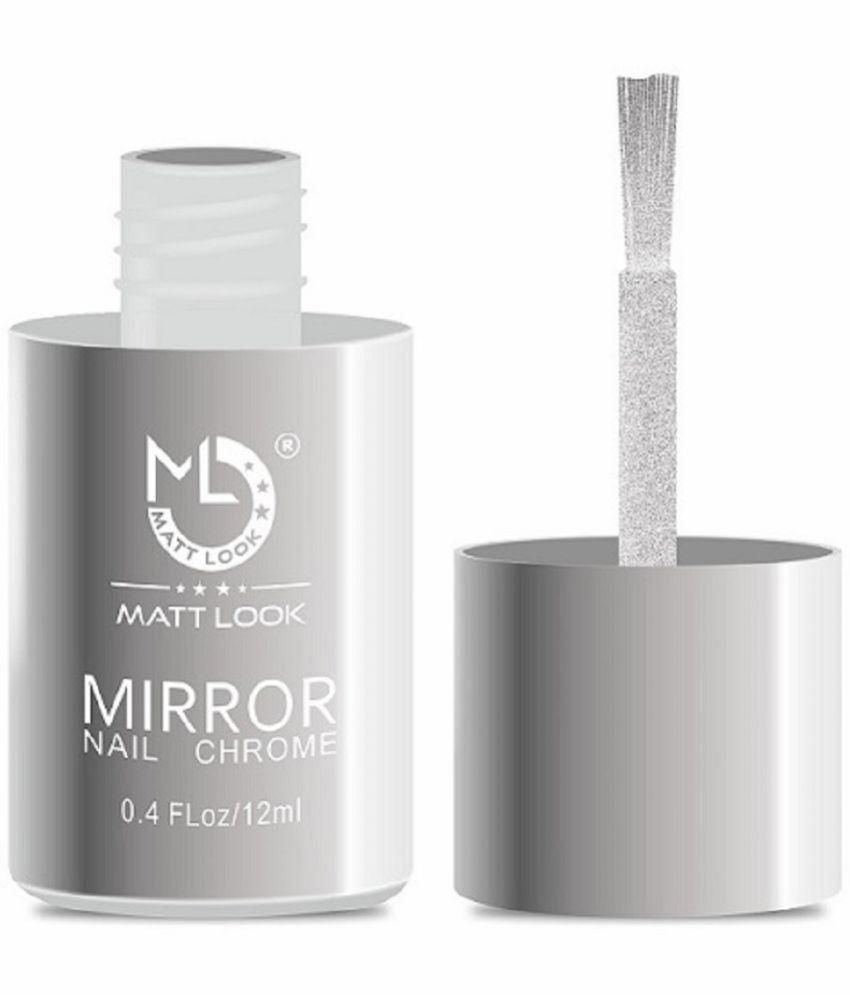     			Mattlook Shine Like Mirror Nail Chrome, Nail Polish, Silver-A, Pack of 2 (24ml)