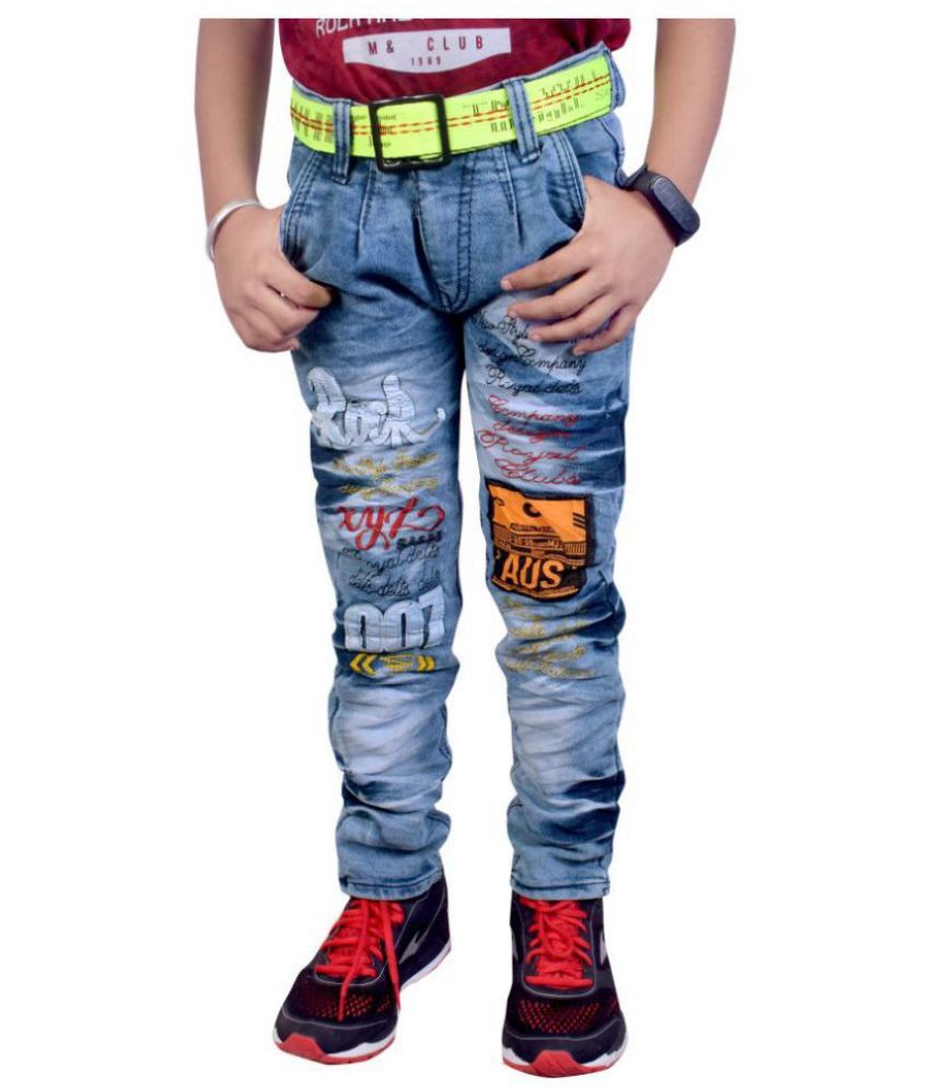     			KUNDAN Boy's Blue Regular Fit Jeans ( Pack of 1 Jeans )