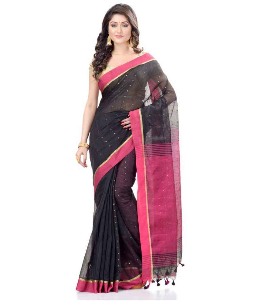     			Desh Bidesh Black Bengal Handloom Saree - Single