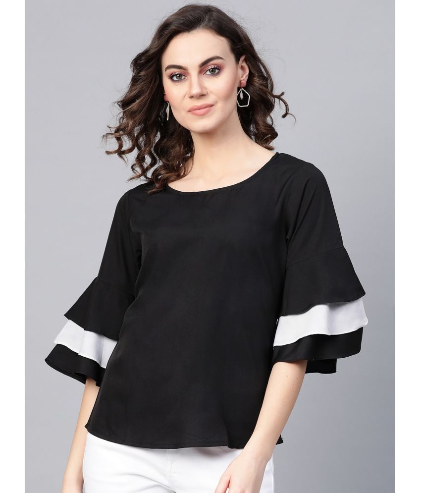     			Pannkh Polyester Regular Tops - Black Single