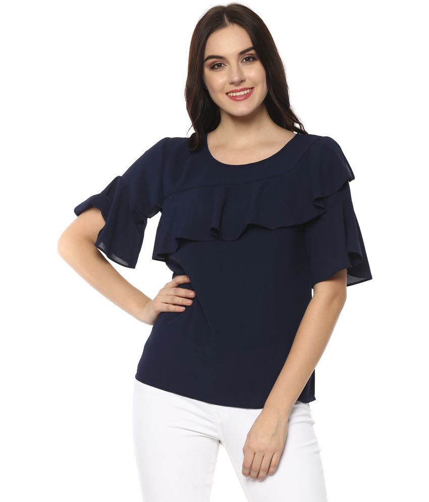     			Pannkh Polyester Regular Tops - Navy Single